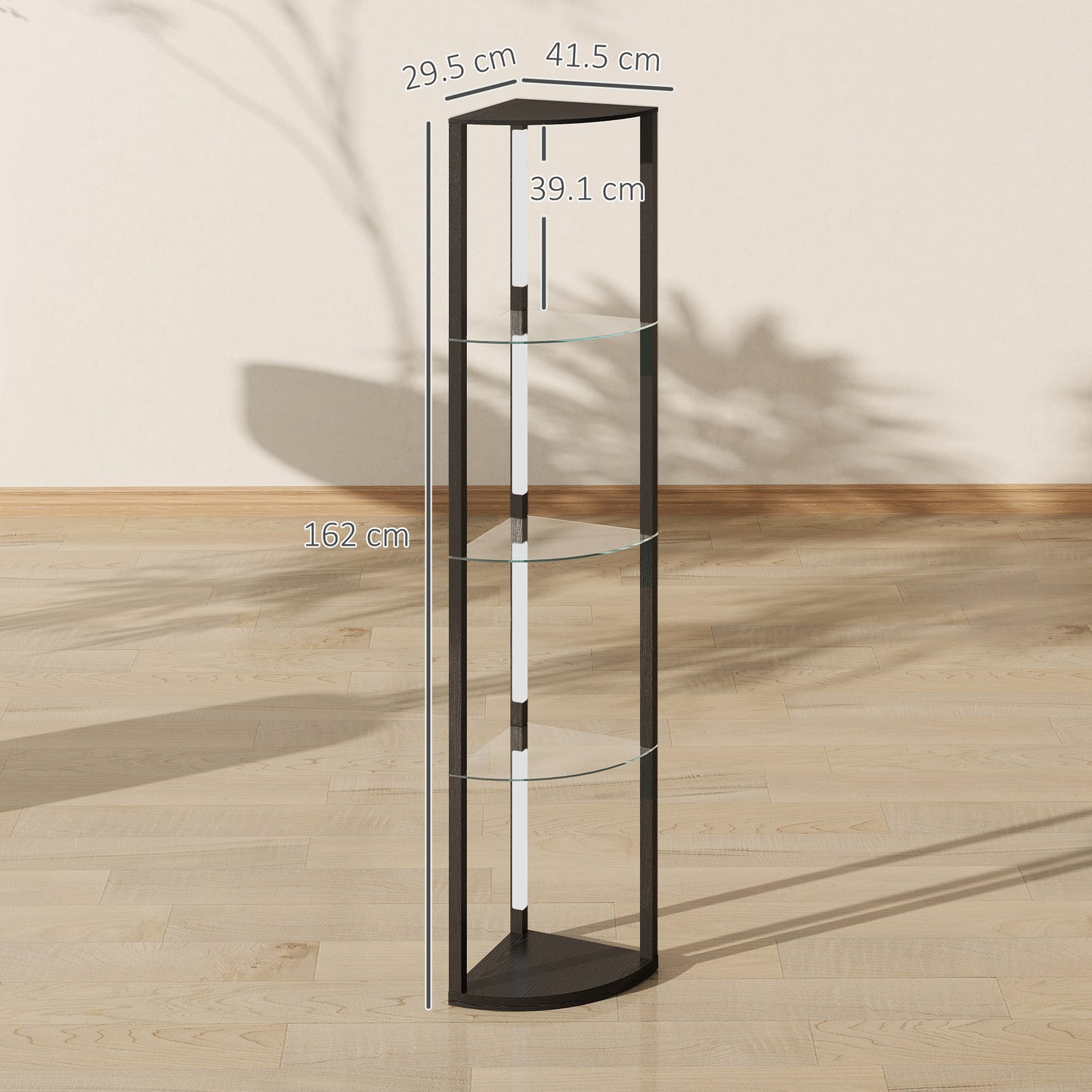 LED Floor Lamp with Shelves, Dimmable Standing Lamp with Foot Switch