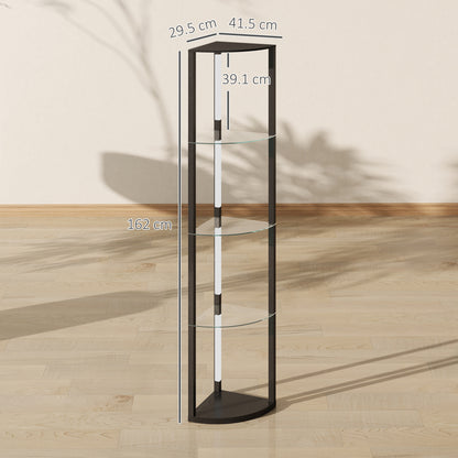 LED Floor Lamp with Shelves, Dimmable Standing Lamp with Foot Switch