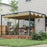 4 x 3(m) Metal Pergola with Retractable Roof, Garden Gazebo Canopy Shelter for Outdoor, Patio, Khaki