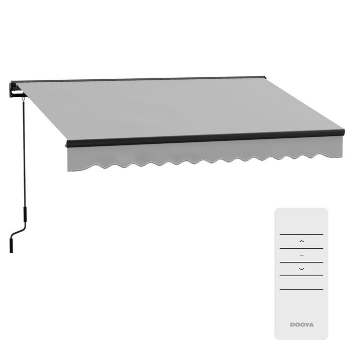 3 x 2m Electric Retractable Awning, Aluminium Frame, Light Grey