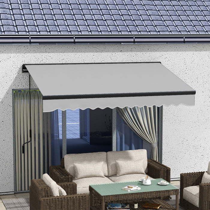 3 x 2m Electric Retractable Awning, Aluminium Frame, Light Grey