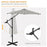 3(m) Convertible Cantilever Parasol and Centre-post Garden Parasol with Cross Base, 360 Rotation Banana Parasol with Crank Handle