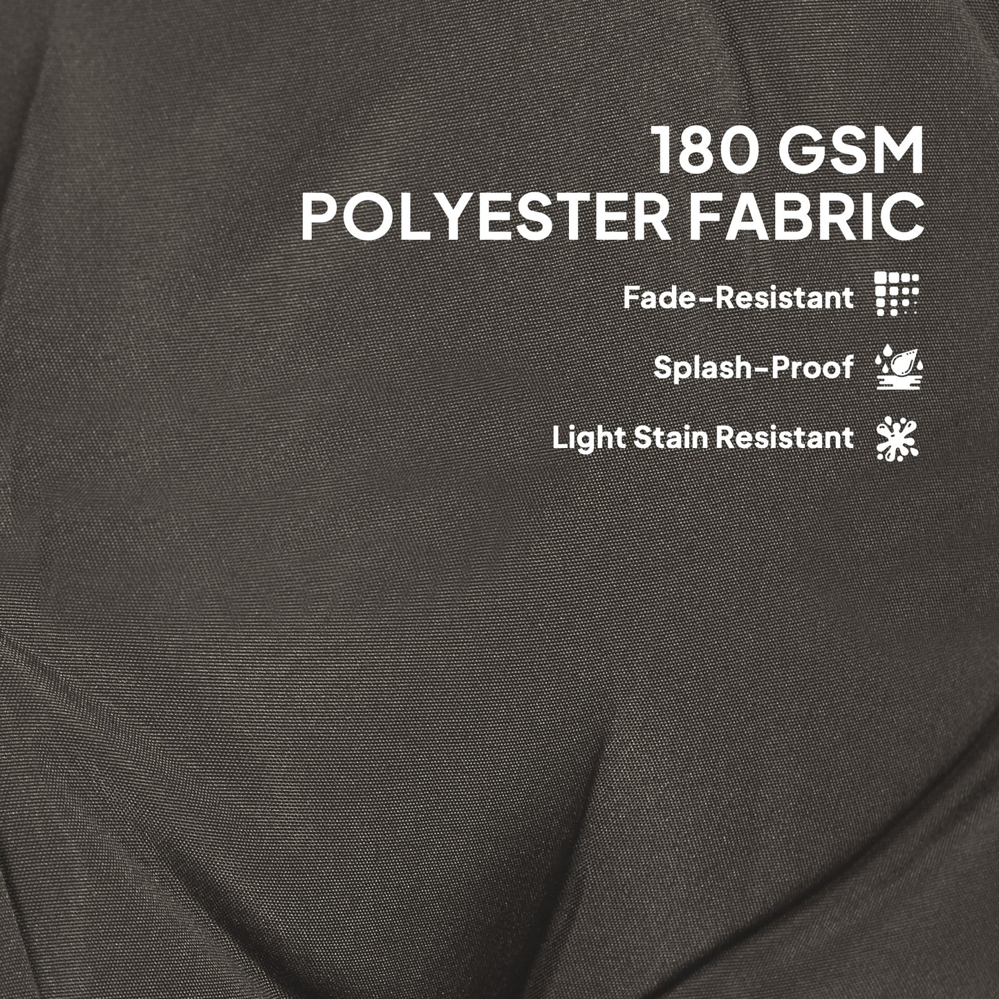 Set of 4 Garden Chair Cushions, Outdoor Seat Pads, Charcoal Grey