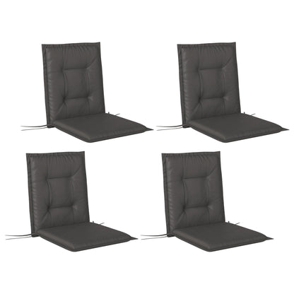 Set of 4 Garden Chair Cushions, Outdoor Seat Pads, Charcoal Grey