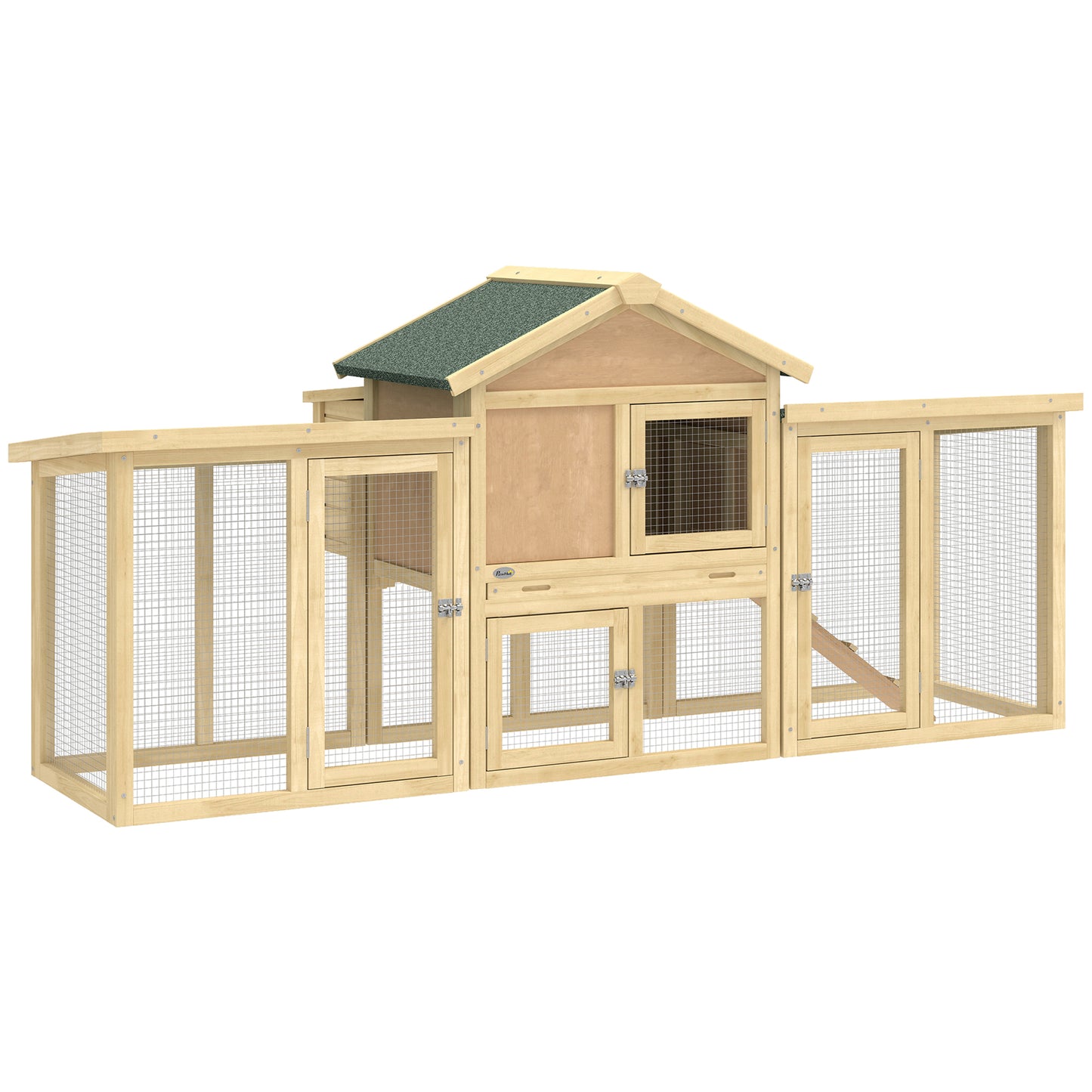 Wooden Chicken Coop Hen House with Nesting Box Run