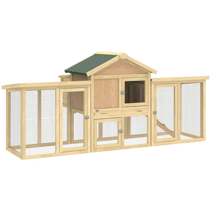 Wooden Chicken Coop Hen House with Nesting Box Run