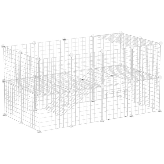 DIY Pet Playpen 36 Panel for Rabbit Chinchilla Hedgehog, White