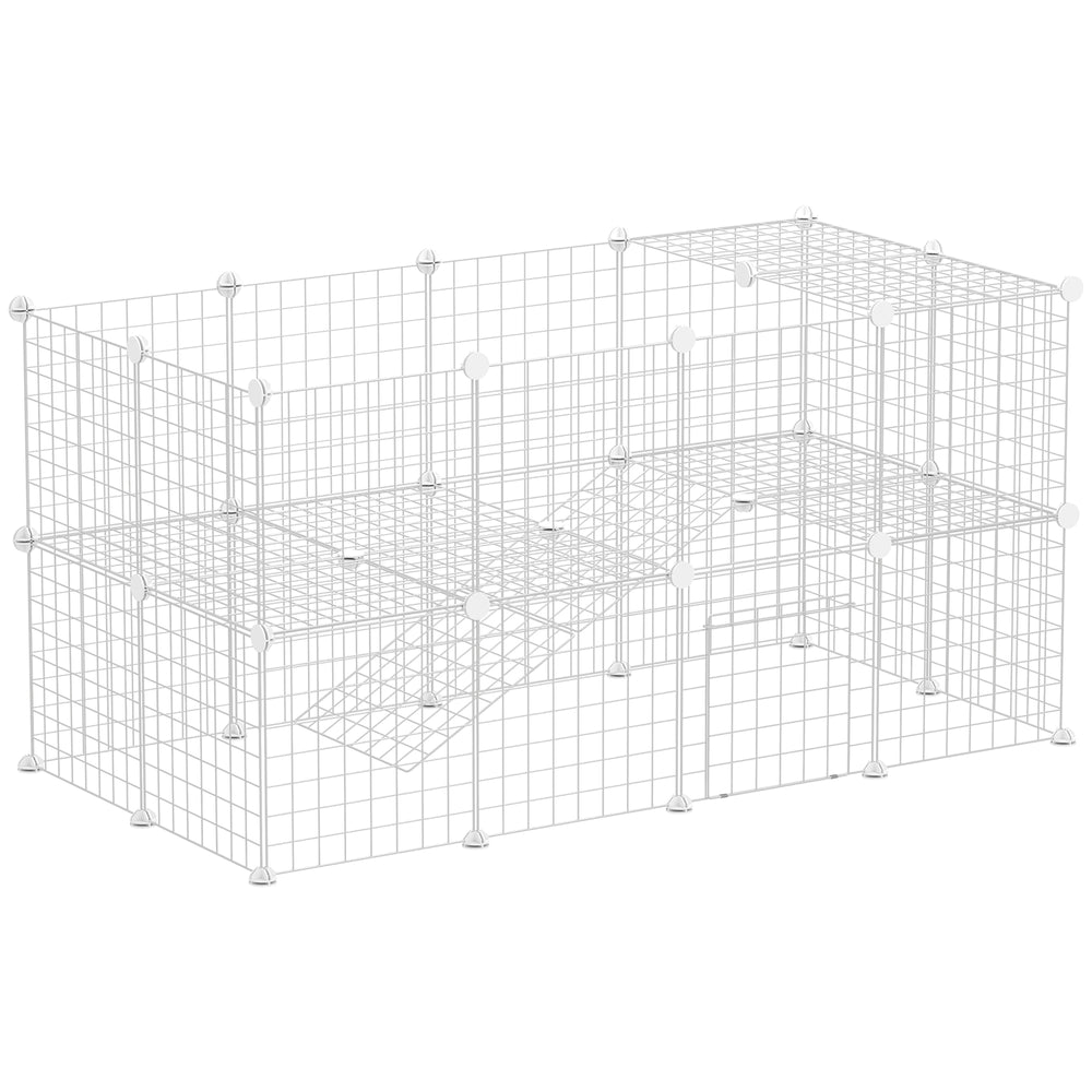 DIY Pet Playpen 36 Panel for Rabbit Chinchilla Hedgehog, White