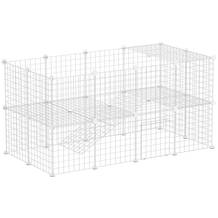 DIY Pet Playpen 36 Panel for Rabbit Chinchilla Hedgehog, White