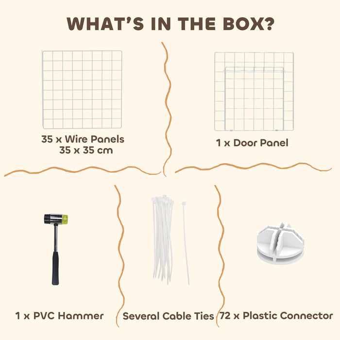 DIY Pet Playpen 36 Panel for Rabbit Chinchilla Hedgehog, White