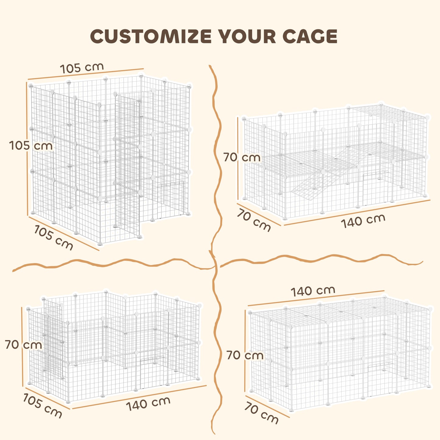 DIY Pet Playpen 36 Panel for Rabbit Chinchilla Hedgehog, White