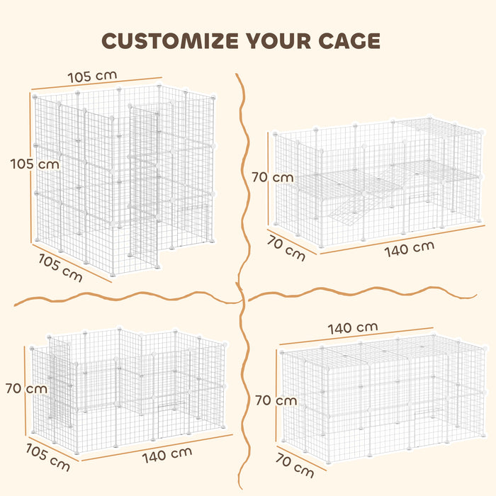 DIY Pet Playpen 36 Panel for Rabbit Chinchilla Hedgehog, White