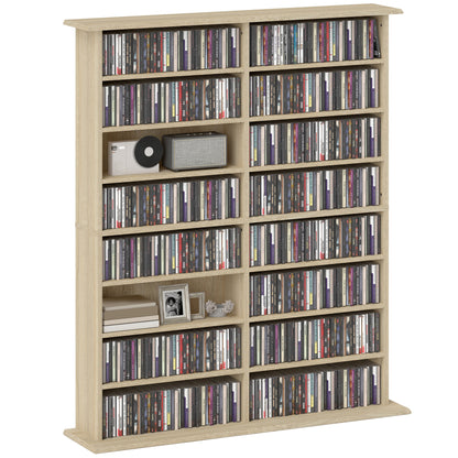 CD Storage Unit DVD Tower Blu-ray Storage Shelf for Office, Natural
