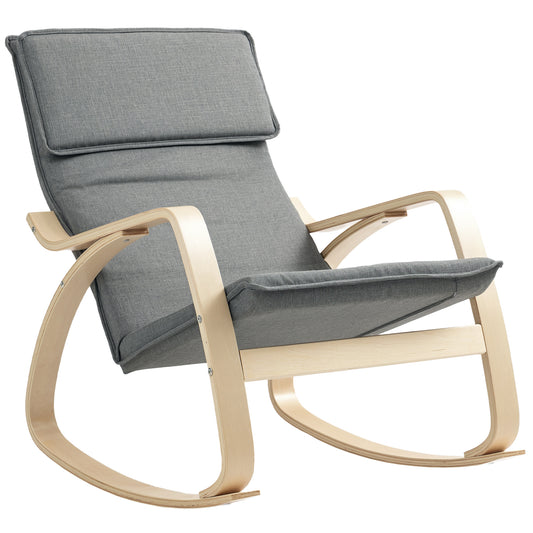 Comfortable Relax Rocking Chair with High Back, Grey