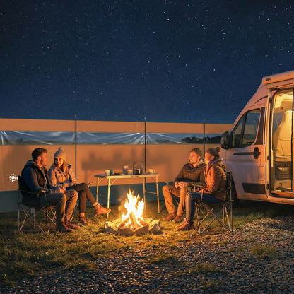 Camping Windbreaks with Clear Windows, 725 x 140cm, Orange