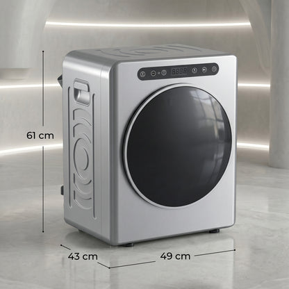 Vented Tumble Dryer, 5kg Wet Laundry/3kg Dry Capacity, 1000W Compact Freestanding Tumble Dryer with Stainless Steel Anti-Crease Drum, Extra Dry & ECO Modes Multiple Timer & Heat Setting, Silver