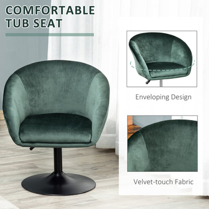 Swivel Bar Stool Fabric Dining Chair Dressing Stool Tub Seat Green