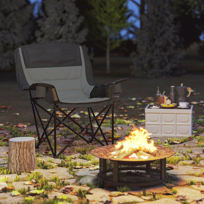 Camping Chair for Adults, Padded Folding Chair, Grey