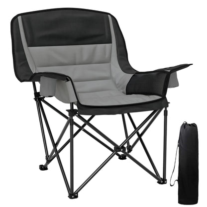 Camping Chair for Adults, Padded Folding Chair, Grey