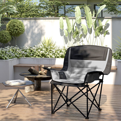 Camping Chair for Adults, Padded Folding Chair, Grey