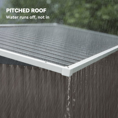 Outdoor Storage Shed, 7.5 x 4.3ft Metal Garden Shed, Light Grey