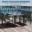 Outdoor Dining Set 5 Pieces Patio Conservatory with Tempered Glass Tabletop,4 Dining Chairs - Grey