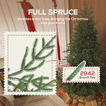 7 ft Christmas Tree, Full Spruce Xmas Tree, Easy Assembly