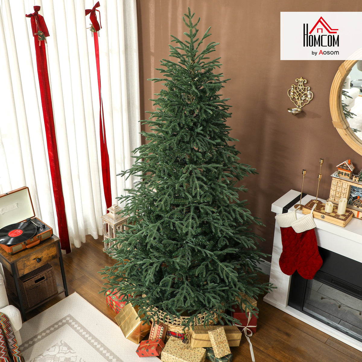 7 ft Christmas Tree, Full Spruce Xmas Tree, Easy Assembly