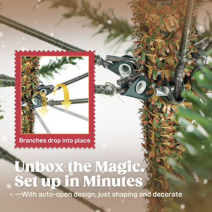 7 ft Christmas Tree, Full Spruce Xmas Tree, Easy Assembly