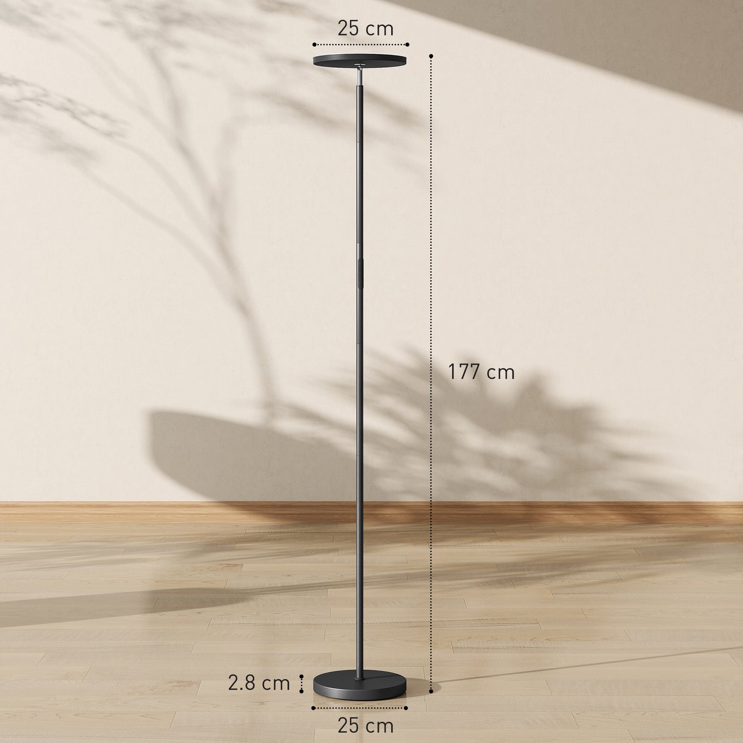 RGB Floor Lamp with Rotatable Head, Modern Standing Lamp, Black