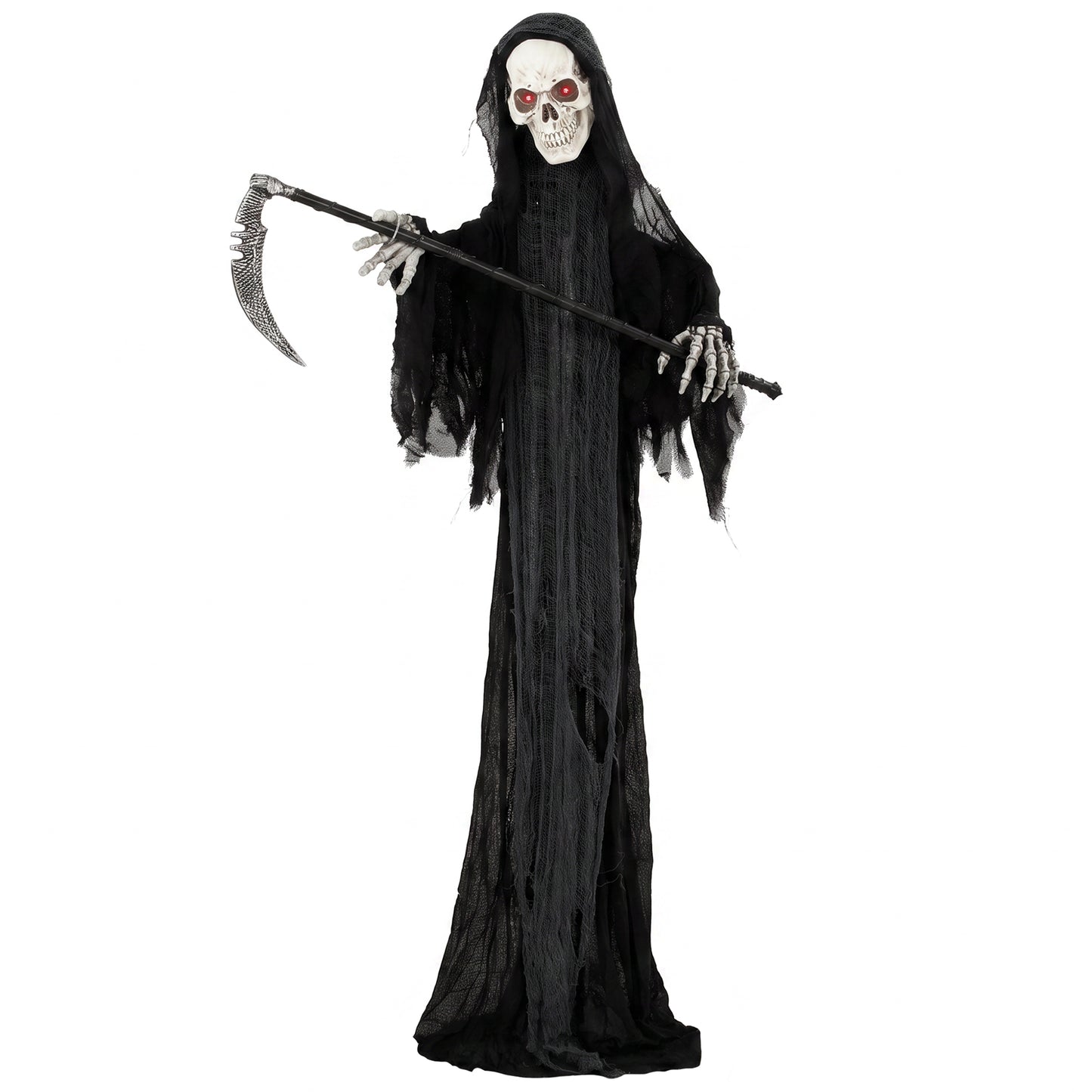 72"/183cm Life Size Animated Grim Reaper Halloween Decoration