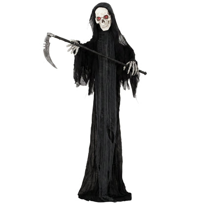72"/183cm Life Size Animated Grim Reaper Halloween Decoration