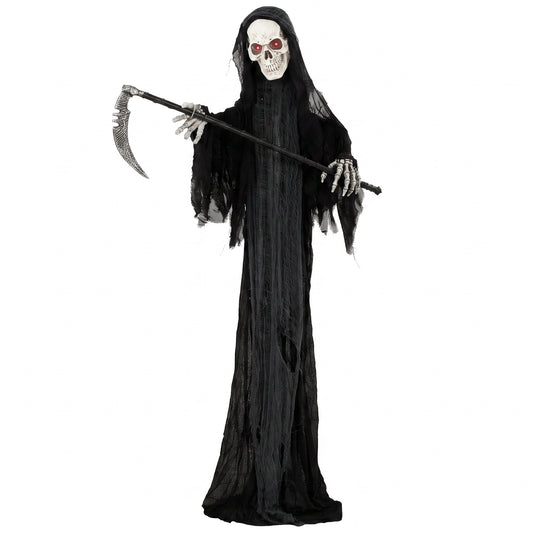 72"/183cm Life Size Animated Grim Reaper Halloween Decoration