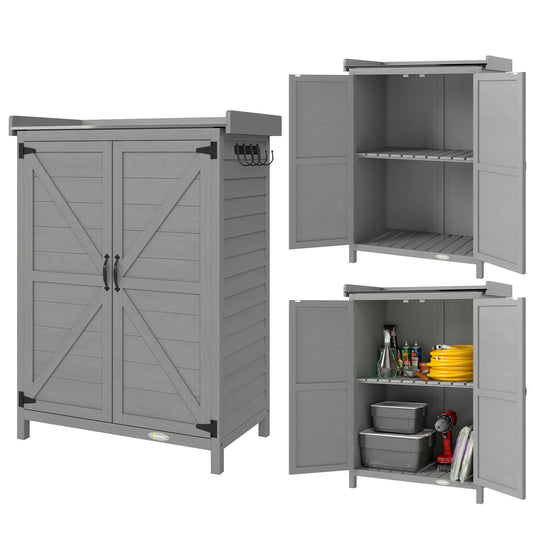 Wooden Garden Shed, Garden Tool Storage Shed, Grey