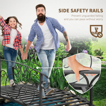 184cm Metal Arch Garden Garden Bridge, Black