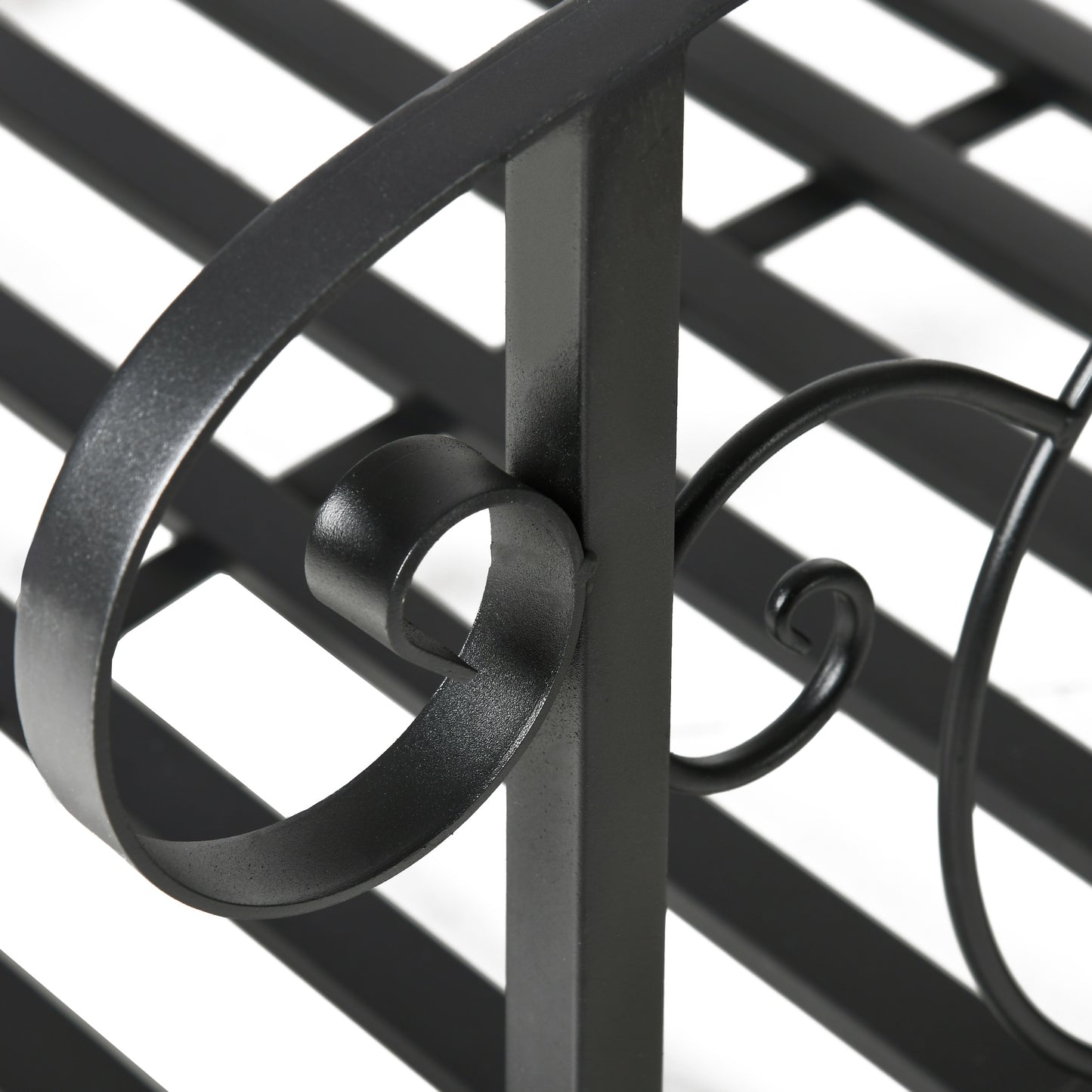 184cm Metal Arch Garden Garden Bridge, Black