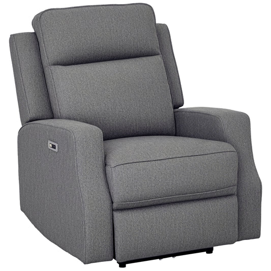 Electric Armchair, Fabric Recliner Chair with USB Port, Charcoal Grey