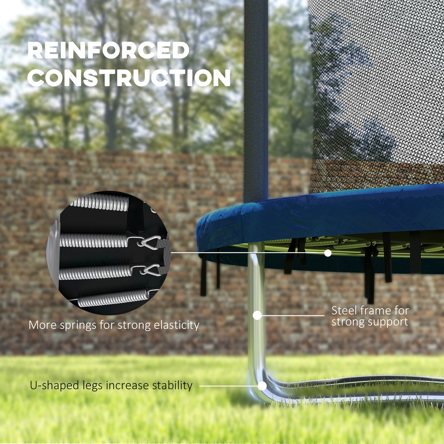 6ft Outdoor Kid Trampoline with Safety Enclosure Net, Blue