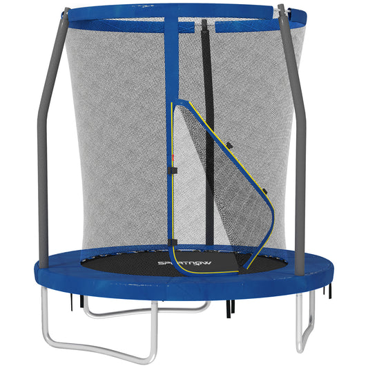 6ft Outdoor Kid Trampoline with Safety Enclosure Net, Blue