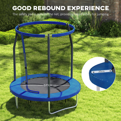 6ft Outdoor Kid Trampoline with Safety Enclosure Net, Blue