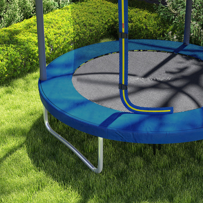 6ft Outdoor Trampoline with Safety Enclosure Net, Blue