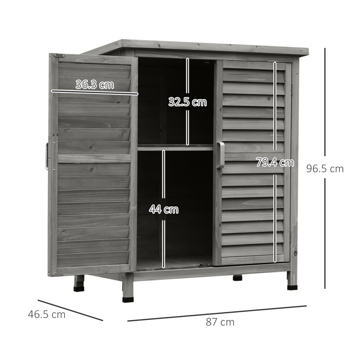 Garden Storage Shed 87L x 46.5W x 96.5Hcm