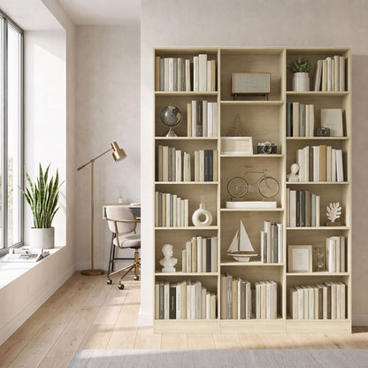 Bookcase Freestanding Open Storage Shelf with 17 Compartments