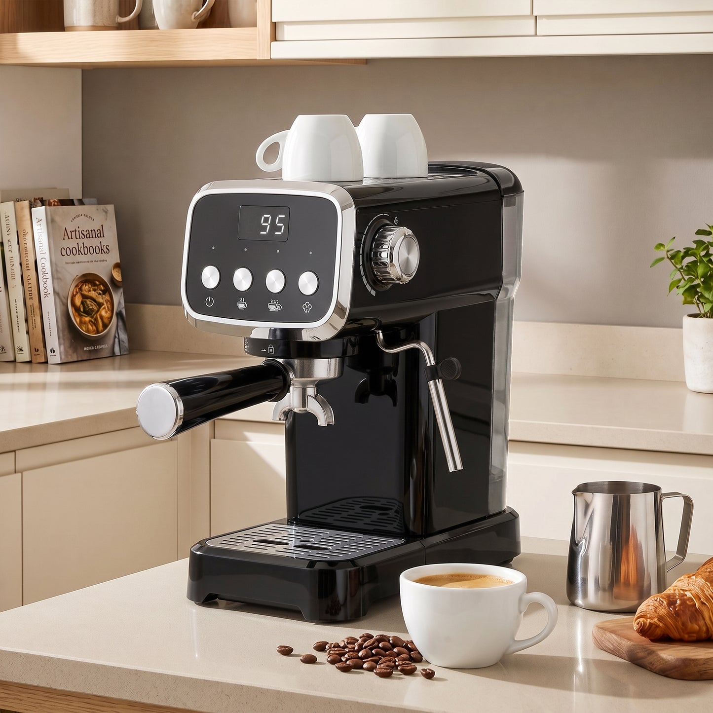 Espresso Machine with 20-Bar Pressure, Black