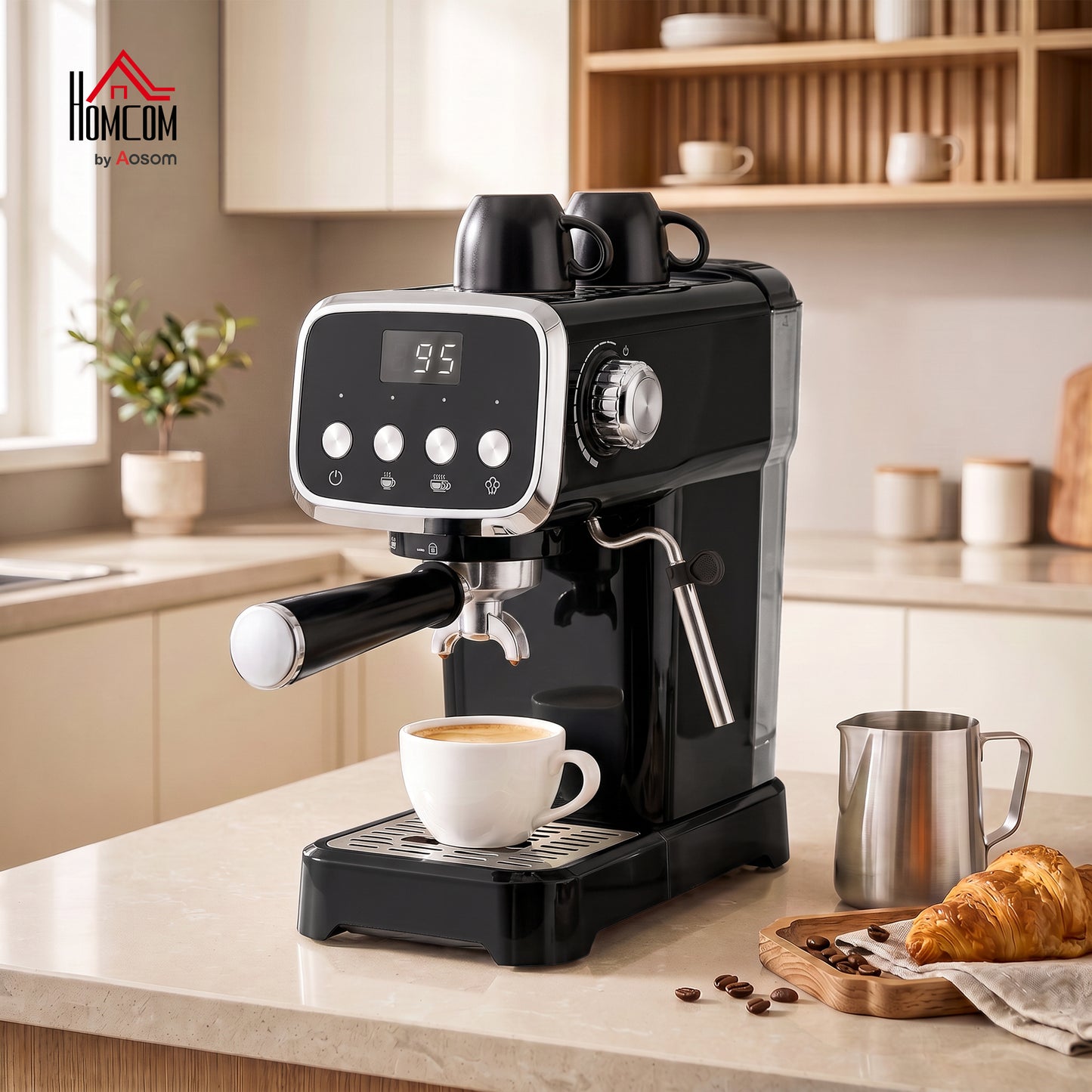 Espresso Machine with 20-Bar Pressure, Black
