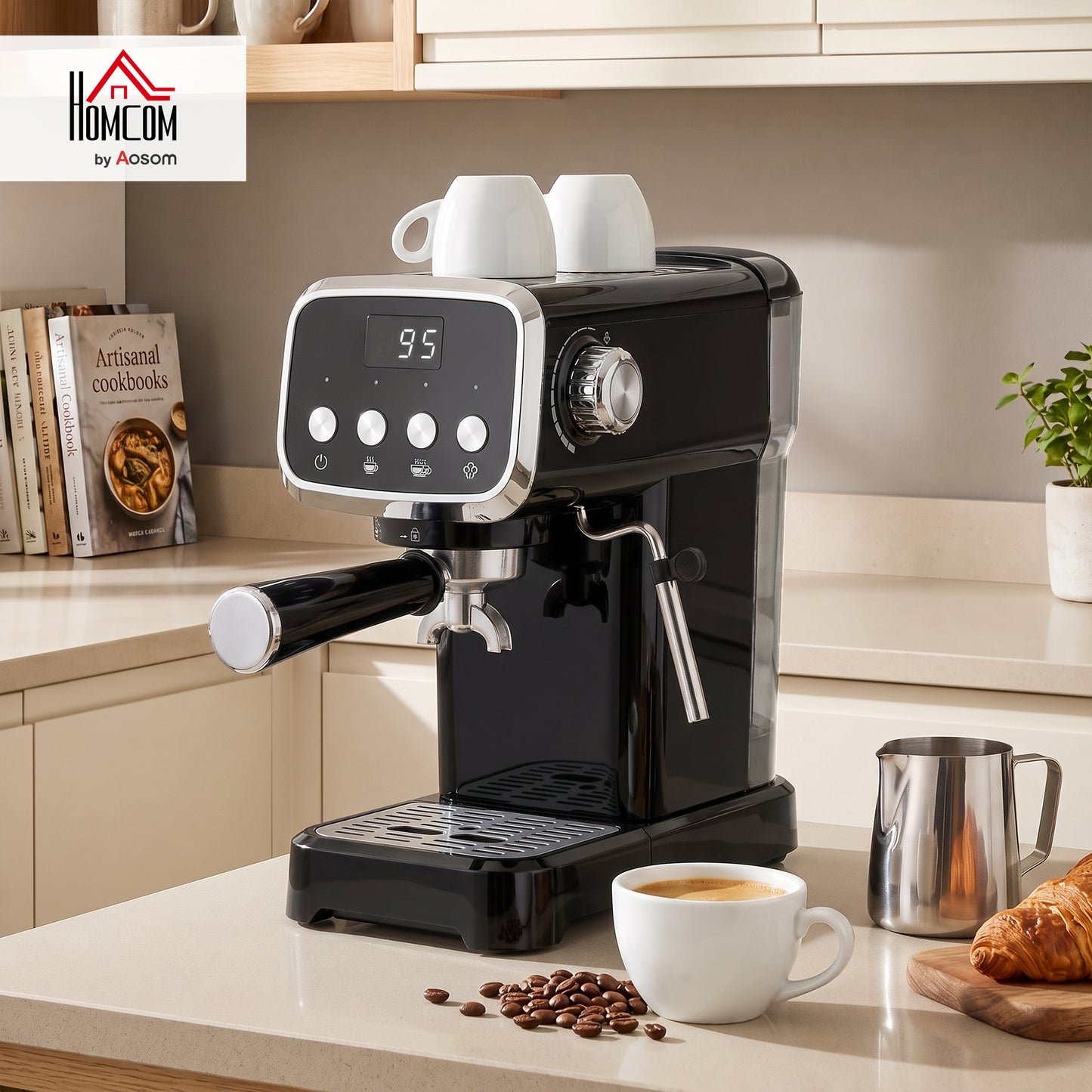 Espresso Machine with 20-Bar Pressure, Black
