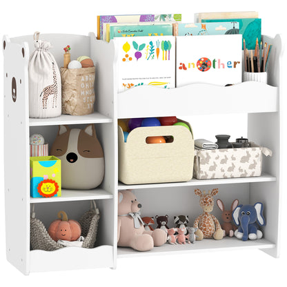 kids Toy storage unit, three tier Kids Bookshelf for Nursery, White
