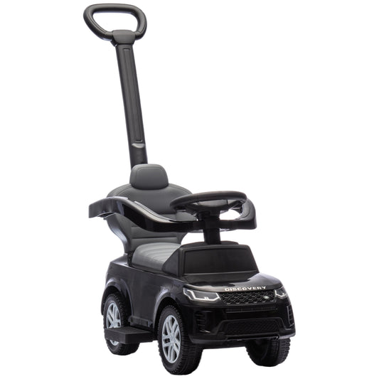 Land Rover Licensed Baby Push Car, 2-in-1 Ride on Car, Black