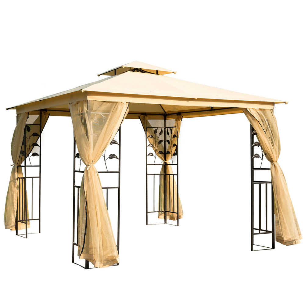 3x3 m Double Top Gazebo-Beige