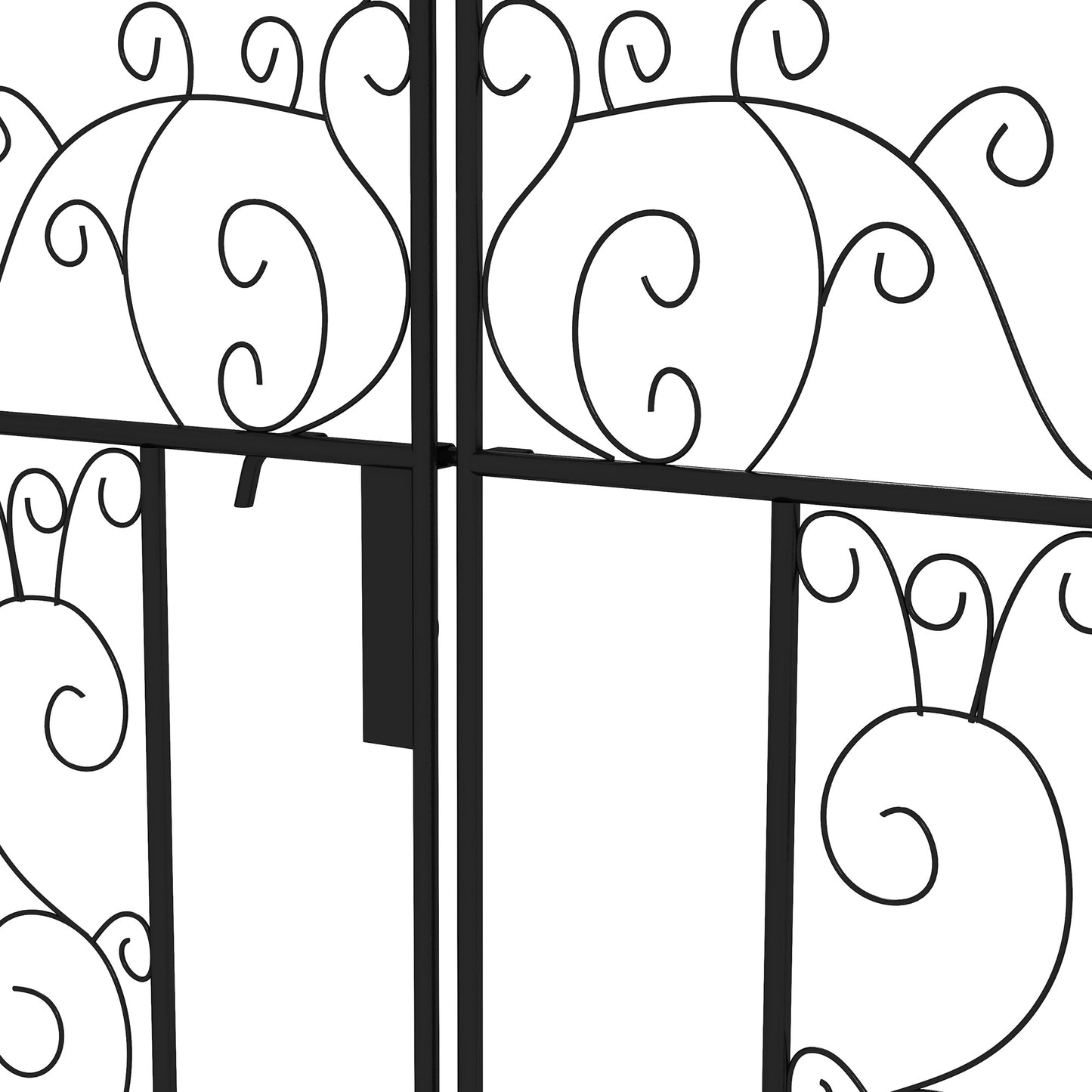 Metal Garden Arch with Double Gate, Garden Arbor Climbing Plants